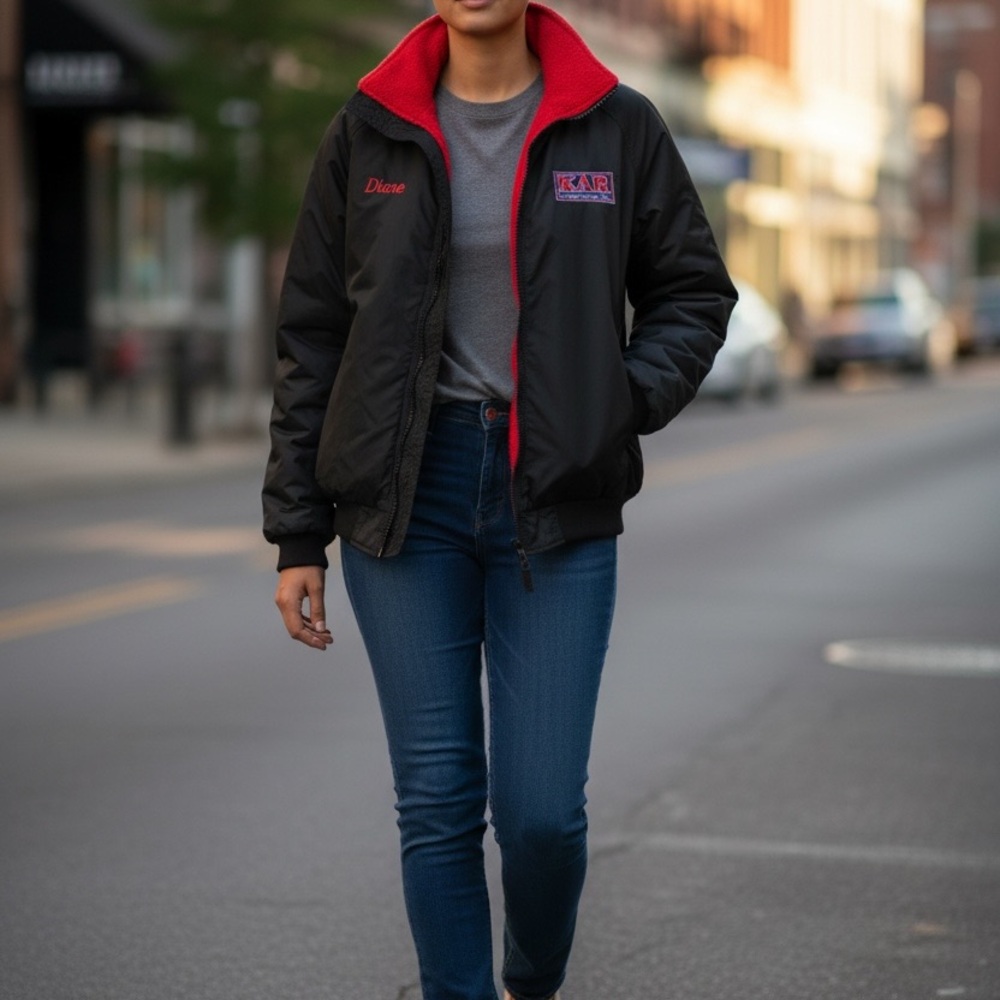 Black and Red Workwear Coat